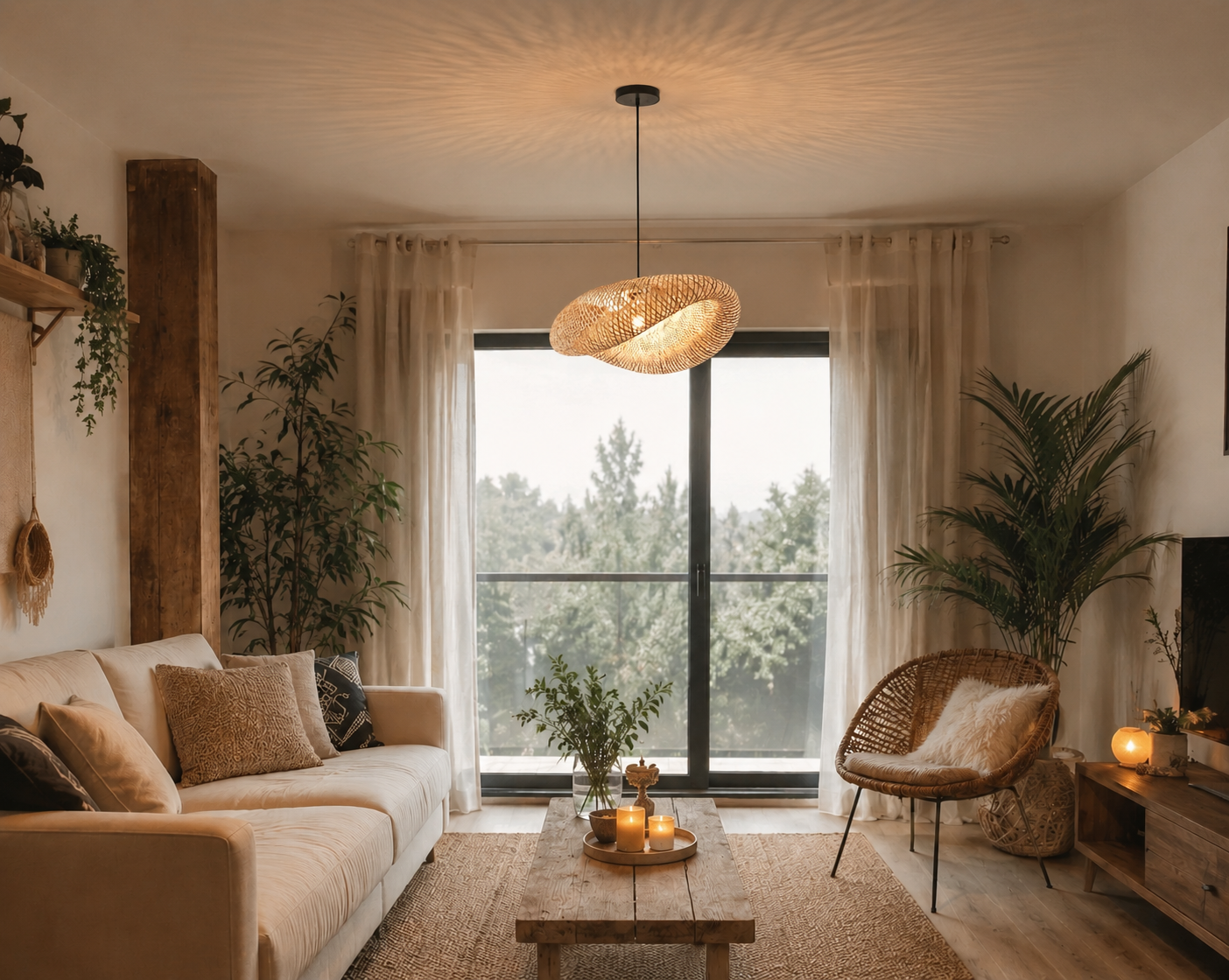 AVELINE LUNA Bamboo Pendant Light